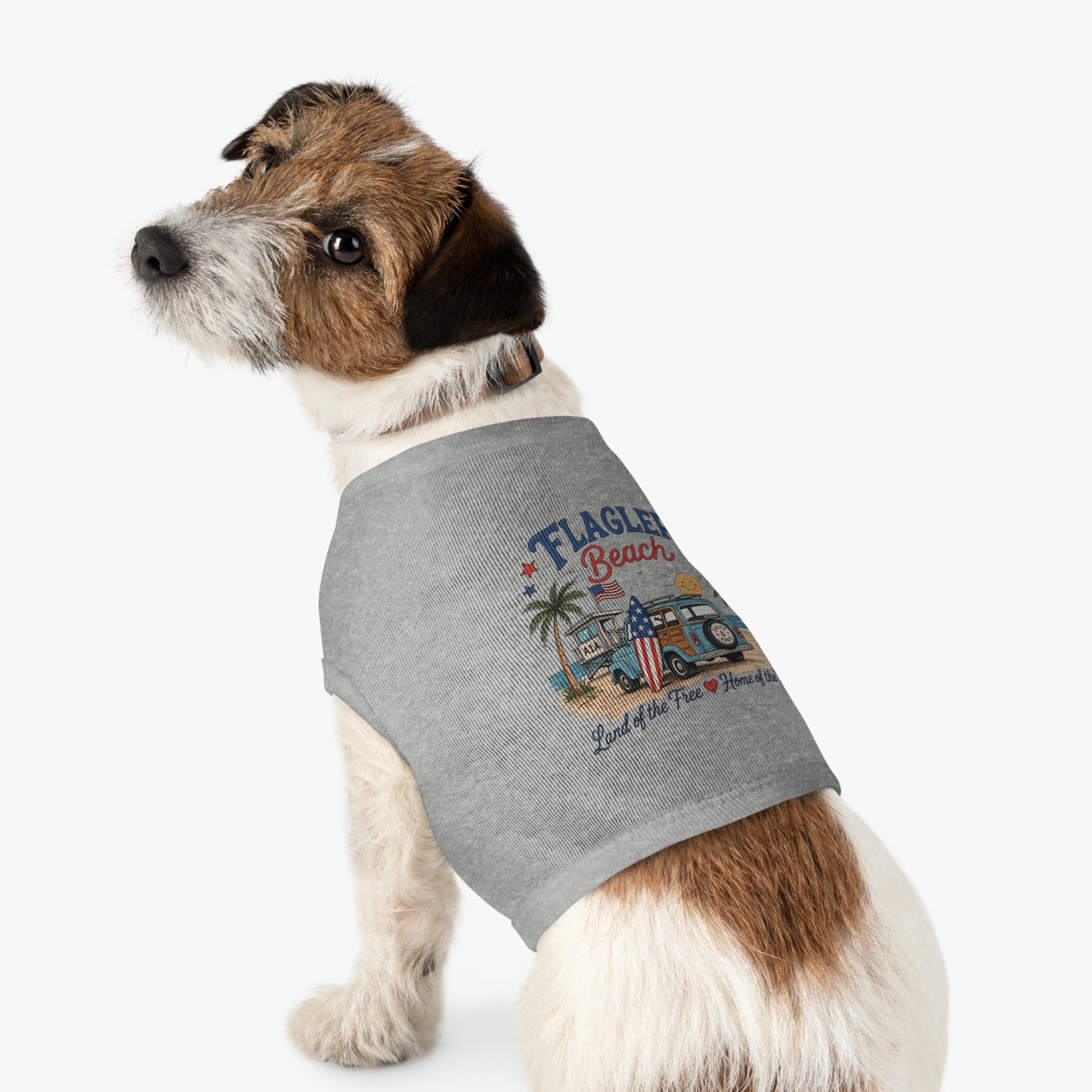 Flagler Beach A1A Inaugural Edition – Land of the Free Home of the Brave - Pet Tank Top